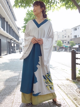 大輪UVカット加工羽織付きワンピース