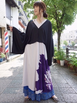 大輪UVカット加工羽織付きワンピース