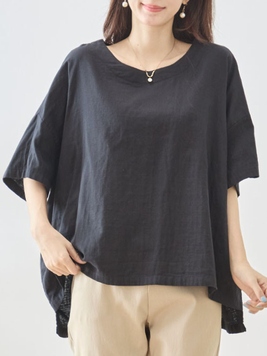 コットンガーゼボックスシルエットTOP