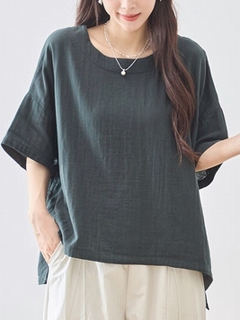 コットンガーゼボックスシルエットTOP