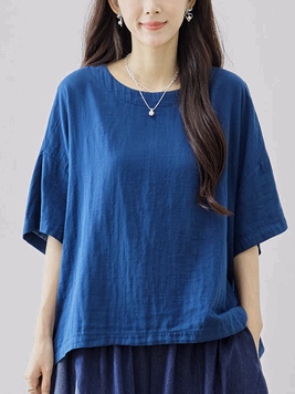 コットンガーゼボックスシルエットTOP