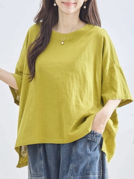 コットンガーゼボックスシルエットTOP