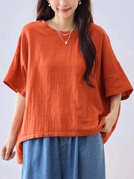 コットンガーゼボックスシルエットTOP