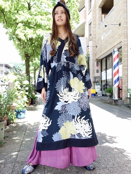 夏菊浴衣ならいワンピース