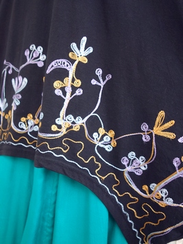 花刺繍バルーンチュニック 梟 通販 エスニック アジアン ナチュラル ファッション 服 雑貨