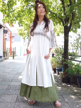ゾーイ前開きワンピース 梟 通販 エスニック アジアン ナチュラル ファッション 服 雑貨 ゾーイ前開きワンピース 梟 通販 エスニック アジアン ナチュラル ファッション 服 雑貨