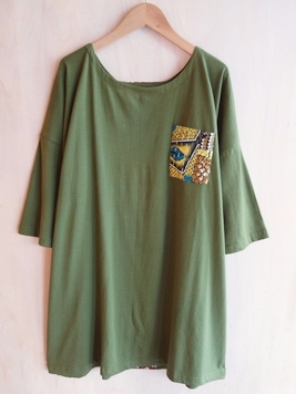 アフリカンバティックハンドステッチTOP
