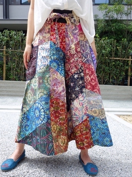 ランダムパッチワイドフレアパンツ