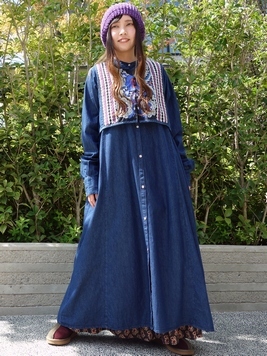 カヌムール刺繍ベスト付SETワンピース