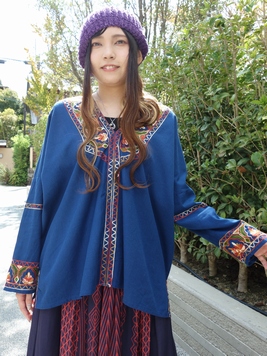 アリーグラデ刺繍コットンプルオーバー