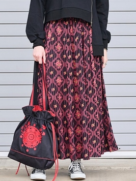 小花ヒシ&ストライプスカート