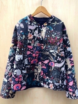 キルトパッチワークリバーシブル裏無地ジャケット