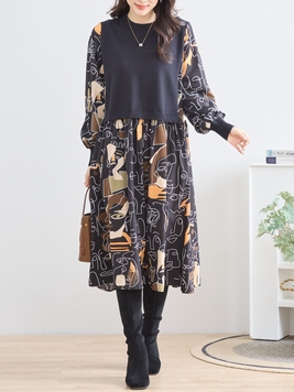 パブパブフェイスレイヤード風ワンピース