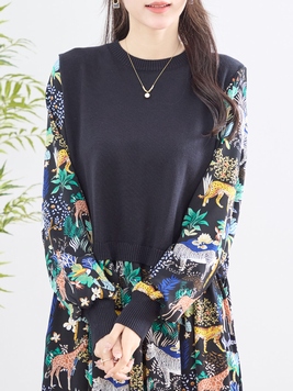 動物たちのレイヤード風ワンピース