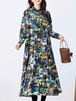 動物たちのティアードワンピース