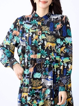 動物たちのティアードワンピース