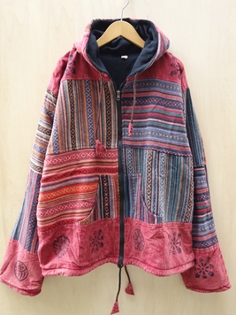 コットンゲリ織り裏フリースジャケット