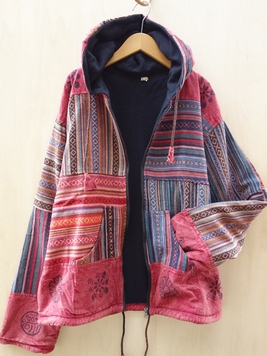 コットンゲリ織り裏フリースジャケット