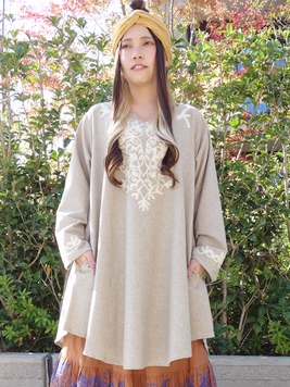 アリー刺繍コットンチュニック