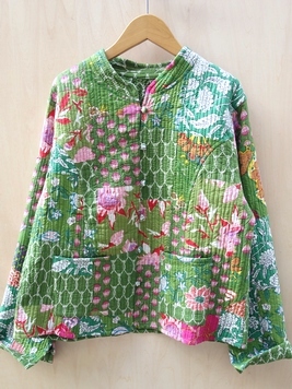 キルトパッチワークリバーシブルジャケット