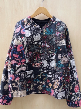 キルトパッチワークリバーシブル裏無地ジャケット