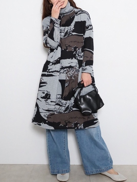 裏起毛モネネチュニックワンピース