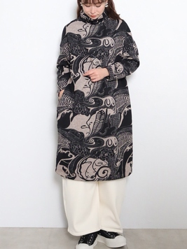 裏起毛ボタニカチュニックワンピース