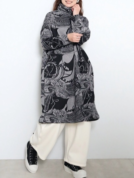 裏起毛ボタニカチュニックワンピース