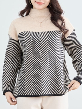 配色ツイード柄ニットTOP