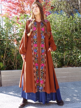 アリ刺繍ワンピース 梟 通販 エスニック アジアン ナチュラル ファッション 服 雑貨