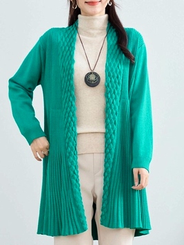 リブ切替トッパーロングカーディガン