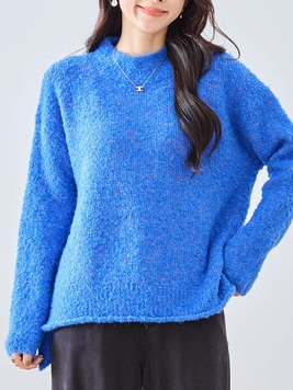 カラーネップルーズフィットセーター