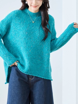 カラーネップルーズフィットセーター