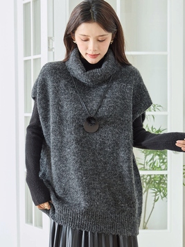 タートルニットベストセーター