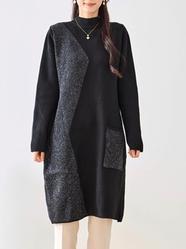 カットラインニットワンピース