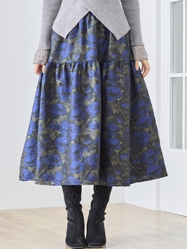 シックフラワーフレアスカート