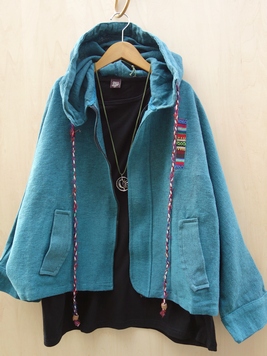 シルク紐のゲリ織りポッケドルマンジャケット