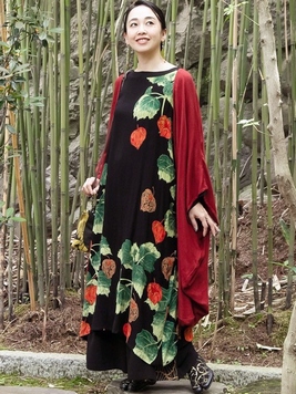 エスニック　ワンピース　タイダム族古い生地リメイク衣類　注文品　タイ製 エスニック ワンピース タイダム族古い生地リメイク衣類 注文品 タイ製