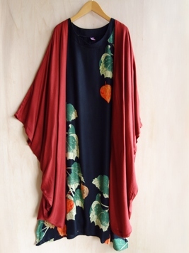 鬼灯羽織付きワンピース